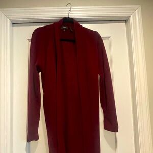 Theory cashmere cardigan belted size M Burgandy